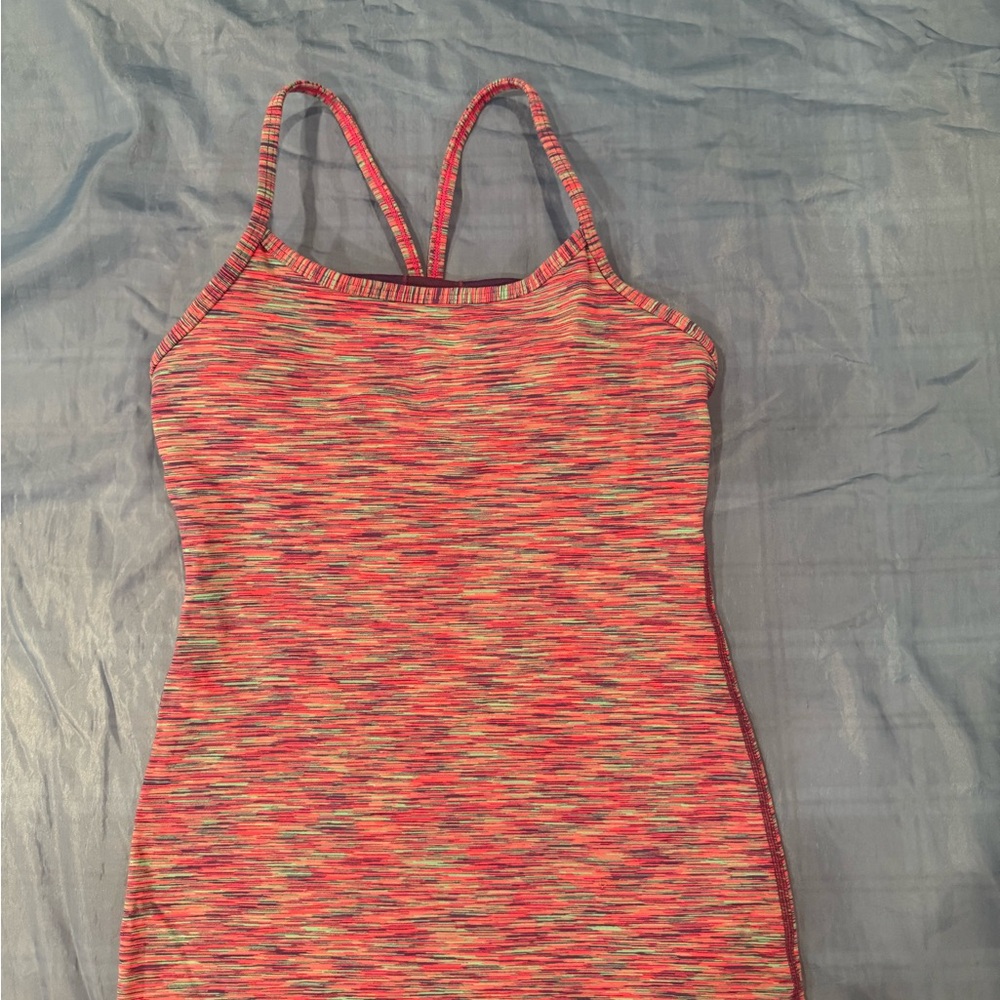 lululemon athletica Pink and Gray Strappy Tank Top